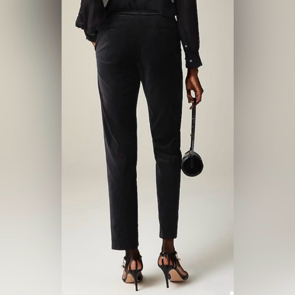 J. Crew Kate Slim Fit Pant in Black‎ Velvet.